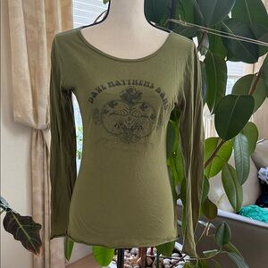 Olive Green Graphic Long Sleeve Tee